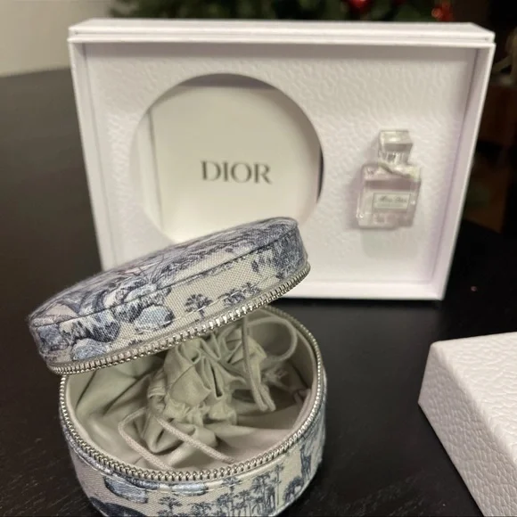 Dior Blue and White Pouch with Mini Fragrance - Picture 3 of 3